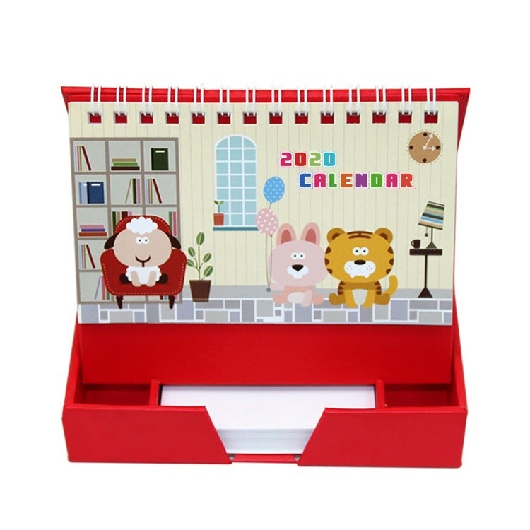 ปฏิทินตั้งโต๊ะพิมพ์สีขนาด A4 A5 สองด้านพร้อมกระดาษแข็งสีขาว 250 กรัม